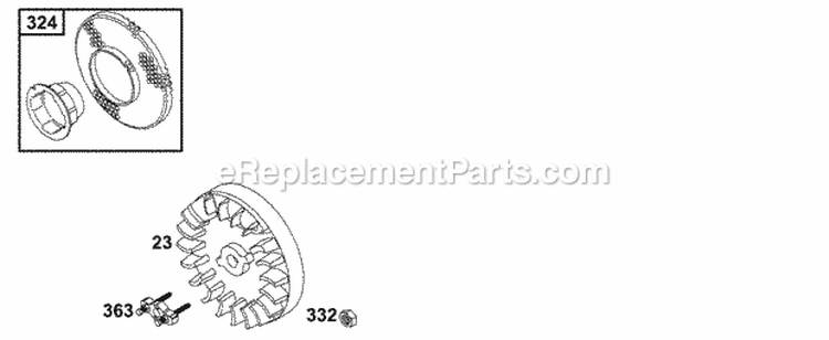 Flywheel Diagram and Parts List for 134202-1114-E1  Briggs and Stratton Engine